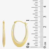 10K Two Tone Gold 25mm Round Hoop Earrings