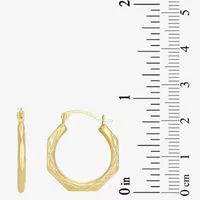 10K Gold 22.5mm Round Hoop Earrings