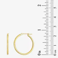 10K Gold 25mm Round Hoop Earrings