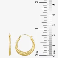 Croissant 10K Gold 21.1mm Round Hoop Earrings