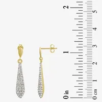 White Crystal 10K Gold Drop Earrings