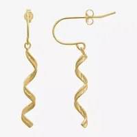 Twist Dangle 10K Gold Drop Earrings