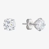 White Cubic Zirconia 14K White Gold 5mm Stud Earrings