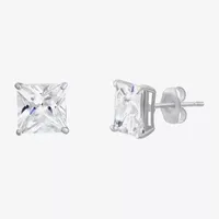 White Cubic Zirconia 14K White Gold 6mm Stud Earrings