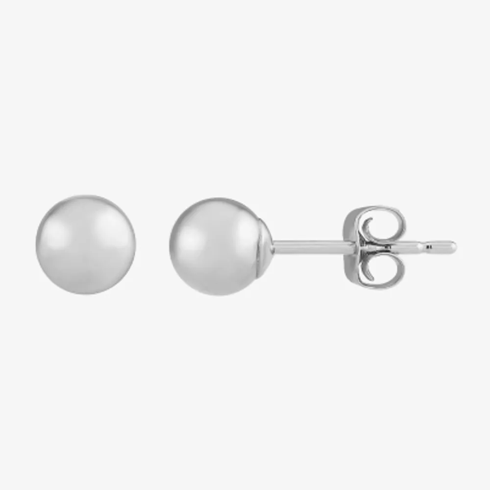 14K White Gold 4mm Ball Stud Earrings