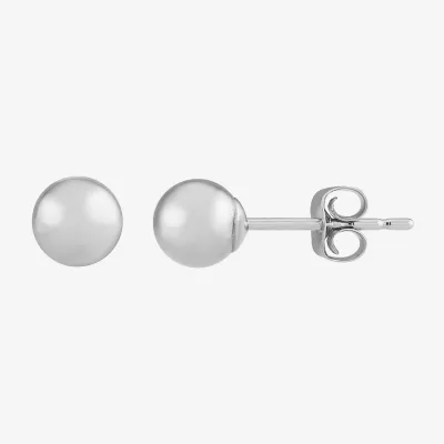 14K White Gold 6mm Ball Stud Earrings