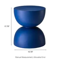 Glitzhome 17.75" MGO Blue Patio Garden Stool