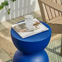 Glitzhome 17.75" MGO Blue Patio Garden Stool