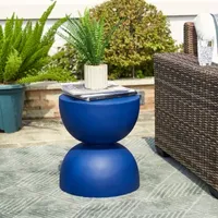 Glitzhome 17.75" MGO Blue Patio Garden Stool