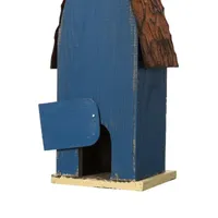 Glitzhome 13.25" Retro Blue Distressed Bird House