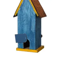 Glitzhome 13.75" Blue Two-Tiered Bird House