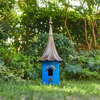 Glitzhome 32" Farmhouse Blue Pagoda Bird House