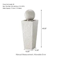 Glitzhome 40.25" Faux Terrazzo Resin Outdoor Fountain