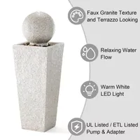 Glitzhome 40.25" Faux Terrazzo Resin Outdoor Fountain