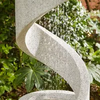 Glitzhome 40.25" Terrazzo Spiral Shaped Outdoor Fountain