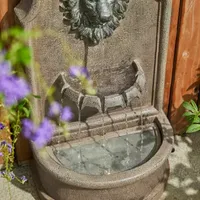 Glitzhome 31.75" 3-Tier Lion Head Resin Outdoor Fountain