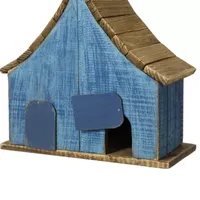 Glitzhome 10.5" Distressed Solid Wood Wide Bird House