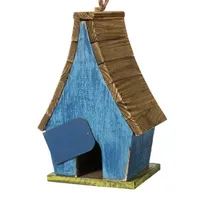 Glitzhome 12.5" Distressed Solid Wood Bird House