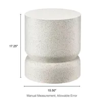 Glitzhome 17.25" MGO Faux Terrazzo Patio Garden Stool