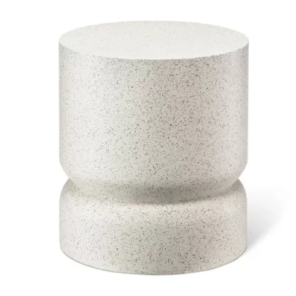 Glitzhome 17.25" MGO Faux Terrazzo Patio Garden Stool