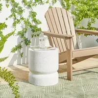 Glitzhome 17.25" MGO Faux Terrazzo Patio Garden Stool