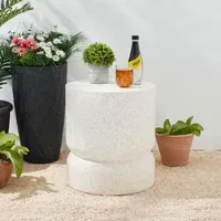 Glitzhome 17.25" MGO Faux Terrazzo Patio Garden Stool