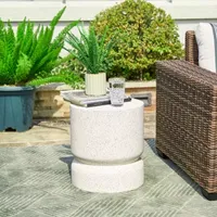 Glitzhome 17.25" MGO Faux Terrazzo Patio Garden Stool