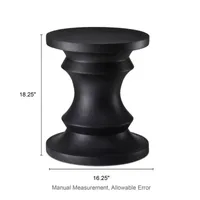 Glitzhome 18.25" MGO Black Pedestal Patio Garden Stool