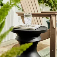 Glitzhome 18.25" MGO Black Pedestal Patio Garden Stool