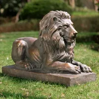 Glitzhome 2-pc. 21.5" MGO Lion Statue Figurine