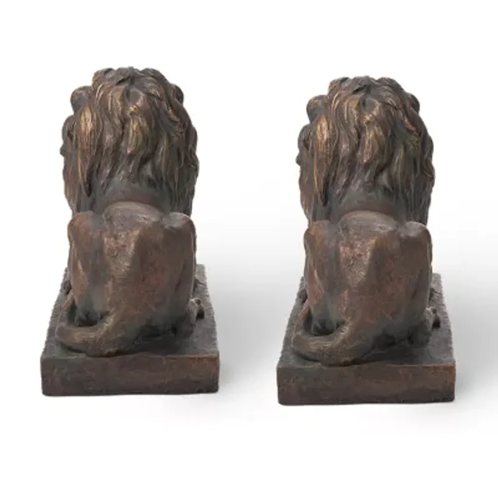 Glitzhome 2-pc. 21.5" MGO Lion Statue Figurine