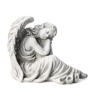 Glitzhome 15" MGO Sleeping Angel Garden Statue Outdoor Figurine