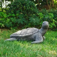 Glitzhome 22.75" MGO Tortoise Garden Statue Outdoor Figurine