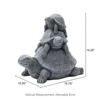 Glitzhome 15.75" MGO Stacked Turtle Garden Statue Outdoor Figurine