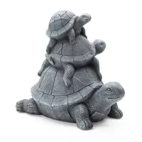 Glitzhome 15.75" MGO Stacked Turtle Garden Statue Outdoor Figurine