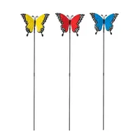 Glitzhome 22" Set Of 3 Metal Butterfly Pick Yard Stake