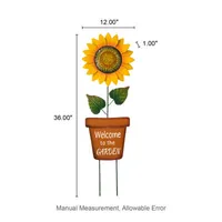 Glitzhome 36" Metal Sunflower Yard Stake