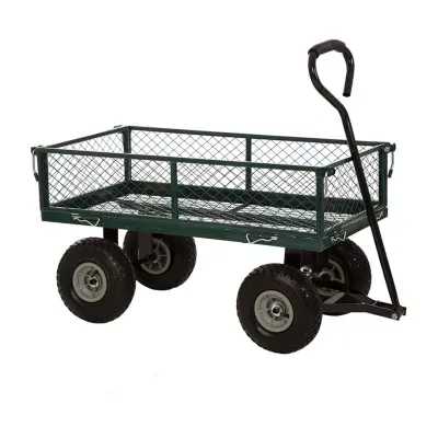 Glitzhome 37.5" Green Steel Garden Cart