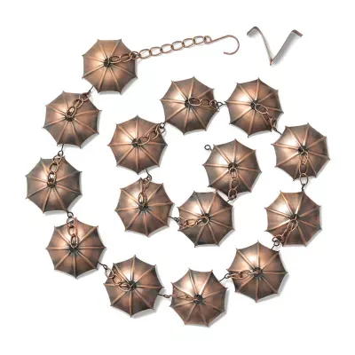 Glitzhome 8.5Ft Copper Umbrella Shaped Rain Chain Garland