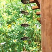 Glitzhome 8.5Ft Copper Umbrella Shaped Rain Chain Garland