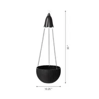 Glitzhome 30" Solar Lighted Hanging Planters