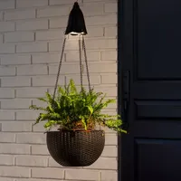 Glitzhome 30" Solar Lighted Hanging Planters