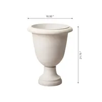 Glitzhome Set Of 2 White Ceramic Plastic Planters