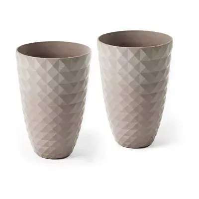 Glitzhome Set Of 2 Plastic Pot Planters