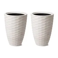 Glitzhome Set Of 2 Polyresin Planters