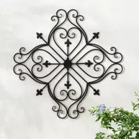 Glitzhome 23.5" Iron Floral Garden Wall Sign