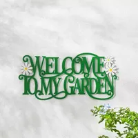 Glitzhome 24" Metal Cutout Welcome Wall Sign