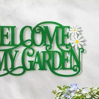 Glitzhome 24" Metal Cutout Welcome Wall Sign