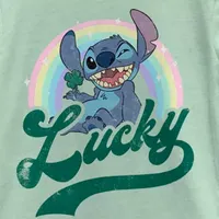 Disney Collection Little & Big Girls Crew Neck Short Sleeve Lilo Stitch Graphic T-Shirt