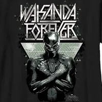 Little & Big Boys Crew Neck Short Sleeve Marvel Black Panther Graphic T-Shirt